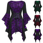 Womens Gothic Queen Witch Cosplay Costume Renaissance Medieval Vintage Dresses