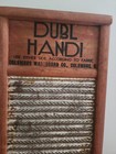Vintage Columbus Washboard Co  Dubl Handi 18  Wood   Metal Travel Washboard
