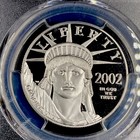 2002-w  100 1 Oz Platinum American Eagle Proof Statue Reagan -pcgs Pr 69 Dcam