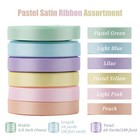 Pastel Ribbon Assortment - 3 8  Double Face Satin Ribbon  6 Rolls  60 Yards F   