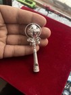 925 Sterling Silver Infant Baby Rattle Whistle Bells Toy New Born Baby Gift