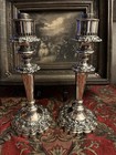 Antique French Elegant Pair Of Bronze Candlesticks Louis Xv Style 19th Century