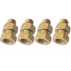 4pcs Solid Brass Live Swivel 3 8 Npt X 3 8 Npt Pressure Washer 3200 Psi New