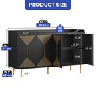 Modern Sideboard Buffet Cabinet W doors Black Storage Cabinet Adjustable Shelves