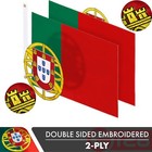 New G128 Portugal Flag 3x5 Ft Double Sided Embroidered Polyester Brass Grommets