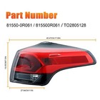 Tail Light Compatible With 2016 2017 2018 Toyota Rav4 Outer  Replacs 81550-0r   