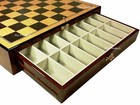 4qn Black Opposite Tops Staunton Wood Chess Set W 17  Walnut Color Storage Board