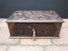 Antique 19c Anglo Indian Hand Carved Jewellery documen Box -  Wonderful Interior