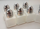 Vtg Square Frosted Glass 2  Salt Pepper Mini Shakers Lot Of 6 Pair Mcm Taiwan