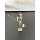 Vintage Japan Miniature Knight Figurine Pewter Lead Armor Red Plume Halberd