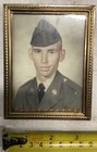 Vintage 1960s Us Army Soldier Brass Framed Photograph Military Photo Vietnam