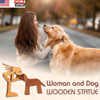 Wooden Sculpture  Dog Statues Home Decor  Statue Home Decorations  Wooden Decor 
