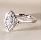 14k White Gold Split Shank 2 Ct Marquise Cut Moissanite Wedding Ring