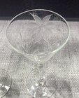 Cocktail Glasses  Set Of 2 Cocktail cordial Glasses Etched Glass Vintage