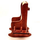 Wooden Rocking Chair Pin Cushion Thread Scissor Holder Vintage Sewing Caddy 6  T