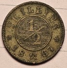 1867 Norway 1 2 Skilling Coin Surface Corrosion