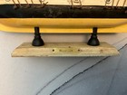Wooden Clipper Ship Model Nautical Sailing Boat Home Office Decor Blue Sea