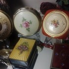 Lot Of 6 Vintage  Guilloche Powder Compacts   Matches Holder 1 Sterling