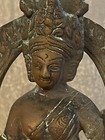 17-18 Century Antique India Bronze Silver Remains Buddha Statue Masterpiece