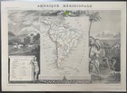 South America Original Map Circa 1870 Brazil Argentina Peru Bolivia Etc 