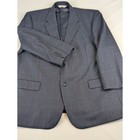 Pronto Uomo Mens 48 Regular Gray Windowpane Notched Lapel Wool Blazer Jacket