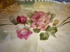 Antique German Relish Tray 1920-30 Iridescent Pearl Glaze And Rose Design 12 x5 