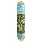 Matashi Hand Painted Enamel Mezuzah Embellished W Tree Of Life Design   Crystals