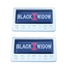 2pc Black Widow Edition Emblem 3d Badges Decal Sticker Nameplate Chrome Black