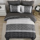 Comforter Set Dark Gray Boho 7 Piece Bed In A Bag Size Queen Black And Gray