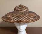 Vintage Filipino Salakot Woven Rattan And Coconut Fiber Sun Hat 15    Diameter