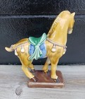 Chinese Tang Dynasty Style Sancai Glazed Ceramic Horse Sculpture Statue Figurine