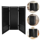 3 Panel Wood Room Divider Folding Privacy Screen Freestanding Partition Black