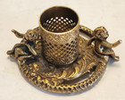 Vintage Gold Ormolu Vanity Table Cherubs Lipstick Holder Matson Style
