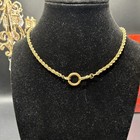 Vintage Gold Filled Pocket Watch Chain   Valentine Heart Fob Pendant  Dog Clip