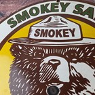 Vintage Smokey Bear Wildfires Sign - Prevention Gas Porcelain Sign