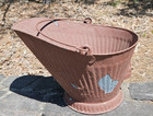 Antique Galvanized Coal Scuttle  Hod Or Coal Bucket