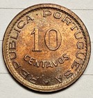 Angola 1949 10 Centavos Elephant Animal Horse Portuguese Colony Monster Toning