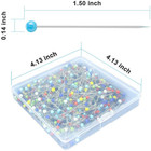 500pcs Sewing Pins For Fabric  Straight Pins With Colored Ball Glass Heads Long