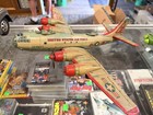 Vintage Yonezawa Tin Friction Us Air Force Bk-250 Airplane Toy Japan Bomber