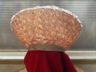 Vintage Jack Mcconnell Pink Wool Calla Lily Hat  W diamels  Red Feather Edition 