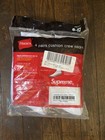 Supreme Hanes Cushioned Crew Socks 4 Pairs White Size 6-12 Reinforced Heel Toe