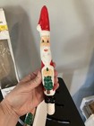 Vintage Set Of 2 10  Taper Christmas Santa Holiday Candles Hand Painted W box