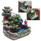 Indoor Water Fountain With Led Mist Resin Rockery Fengshui Waterfall Home Decor