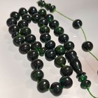 Amber Rosary     33 Oval Beads  13 Mm  Dark Green Amber Rosary 51gram