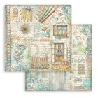 Stamperia Daisy Art  8  X 8   Double Sided Paper Pad Floral Botanical Scrapbook