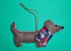 Dachshund Dog In Holiday Red Tartan Scarf Christmas Tree Ornament New