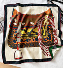 70 cashmere 30  Silk Totem Print Shawl Double Face Bandana Scarf Wrap 26   New