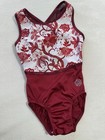 Spektrum Leotard Sequin Bling Logo Gymnastics Floral Cute Mesh Back Gk Size  Axs