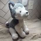 Fao Schwarz Realistic Gray White Husky Dog Plush Wolf 12  Stuffed Animal