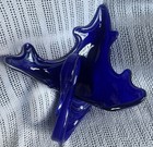 Vintage Cobalt Blue Glass Swan Decorative Dish